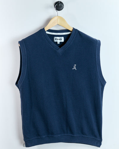 90s Ping Blue V-Neck Vest, Ping'man logo on the chest (M)