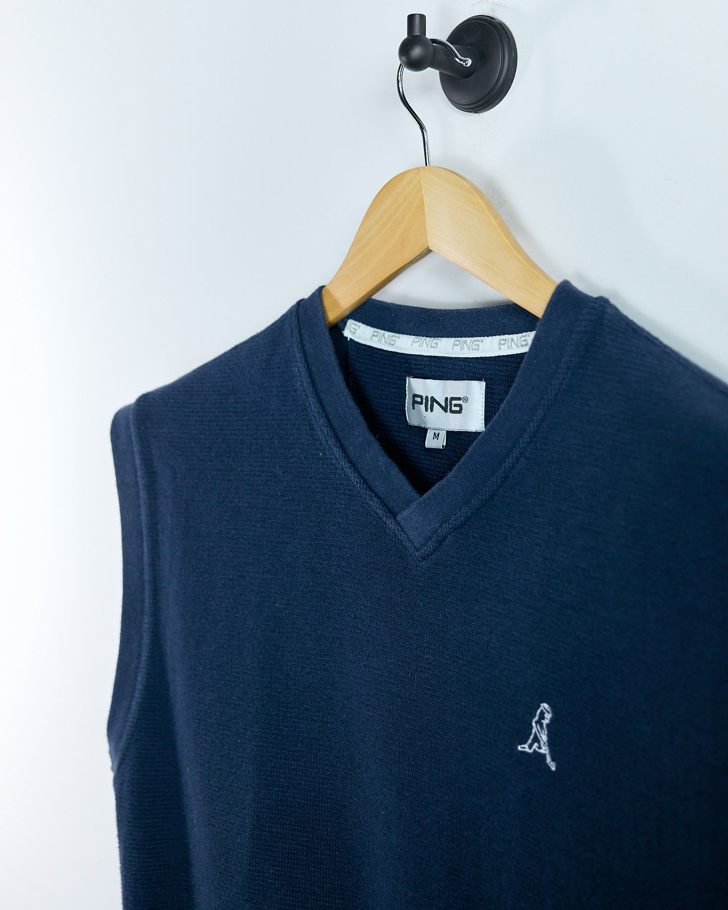 90s Ping Blue V-Neck Vest, Ping'man logo on the chest (M)