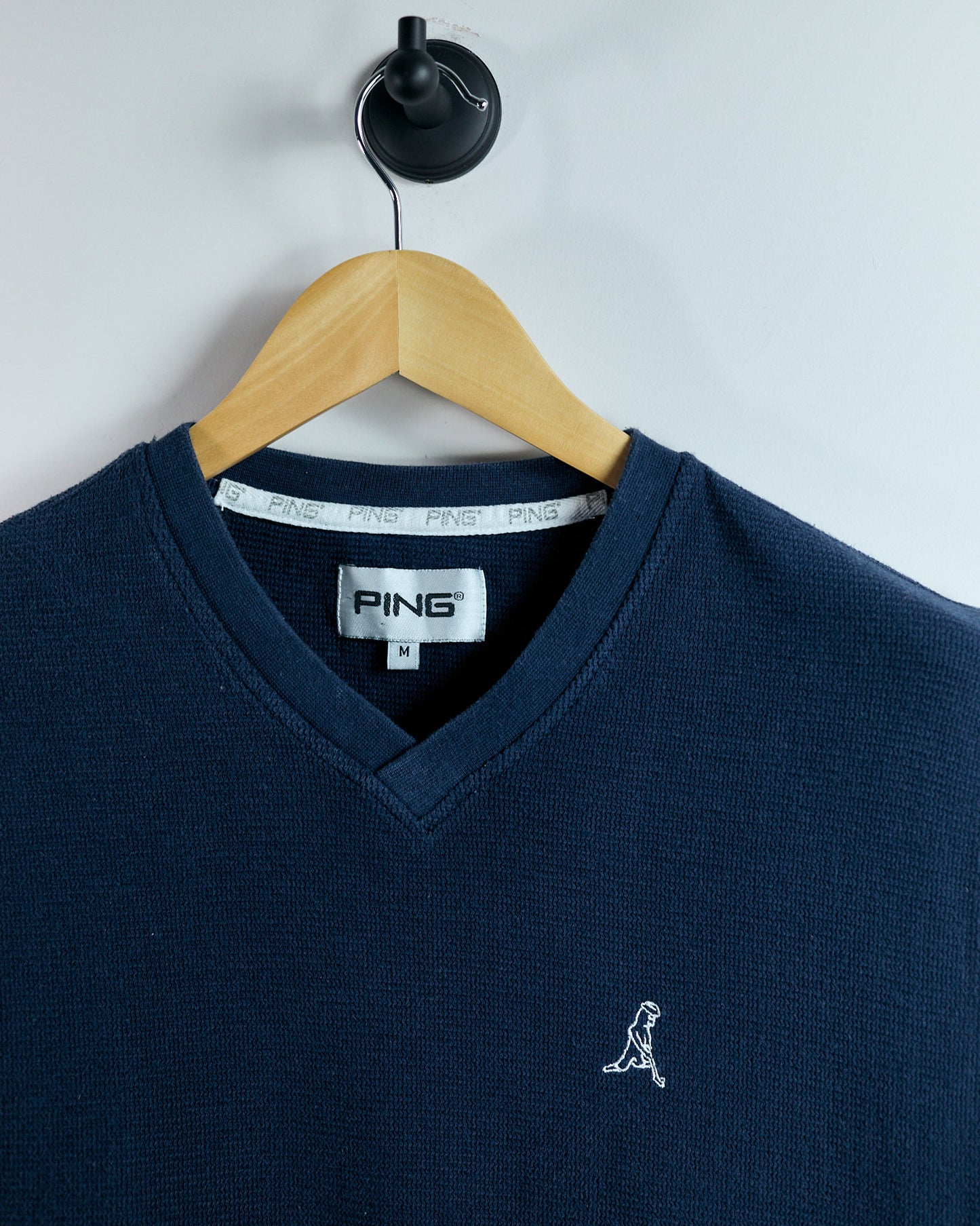 90s Ping Blue V-Neck Vest, Ping'man logo on the chest (M)