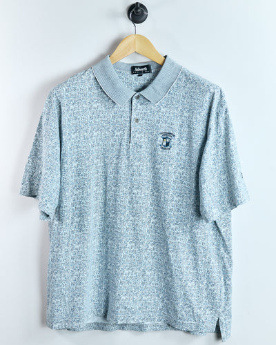 90s Ashworth Baby Blue/White Pattern Polo (L)