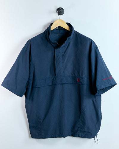 90s Wilson Deep Red Blue/Red Short Sleeve Quarter Zip Windbreaker (L)