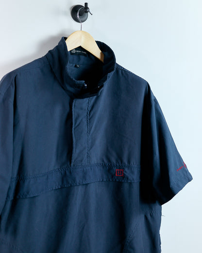 90s Wilson Deep Red Blue/Red Short Sleeve Quarter Zip Windbreaker (L)