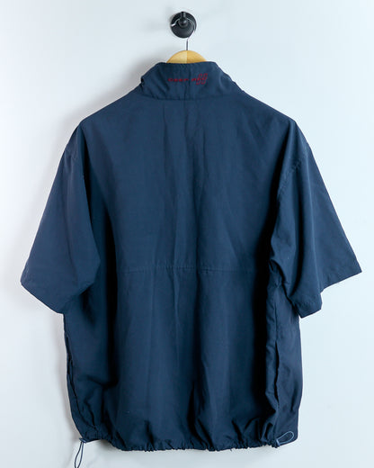 90s Wilson Deep Red Blue/Red Short Sleeve Quarter Zip Windbreaker (L)