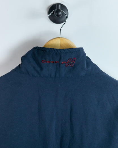 90s Wilson Deep Red Blue/Red Short Sleeve Quarter Zip Windbreaker (L)