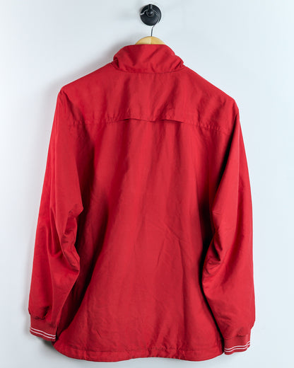 90s Nike Shield Logo Red Quarter Zip Long Sleeve Windbreaker (L)