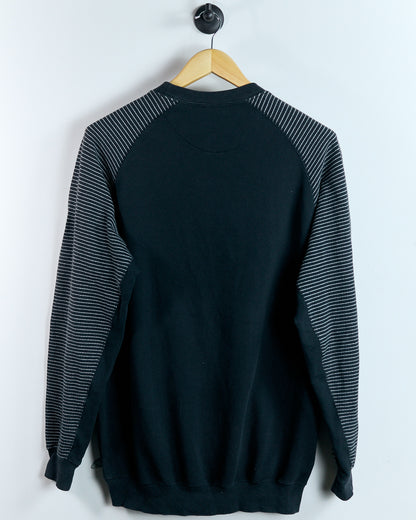 90s Nike Shield Logo Black/White Long Sleeve Stitch Crew Neck Jumper (M)