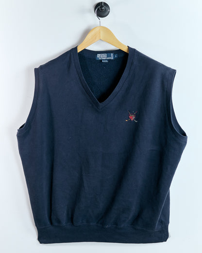 90s Polo Ralph Lauren Blue V Neck Vest (L)