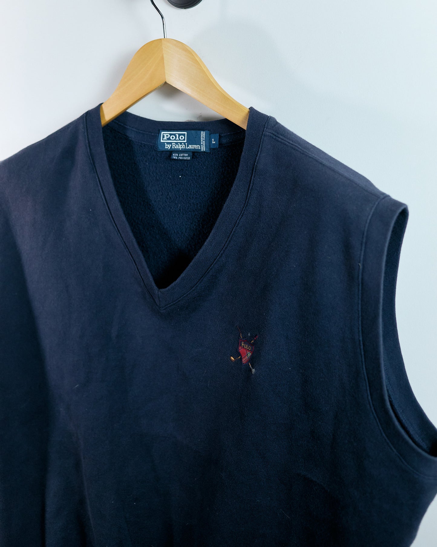 90s Polo Ralph Lauren Blue V Neck Vest (L)