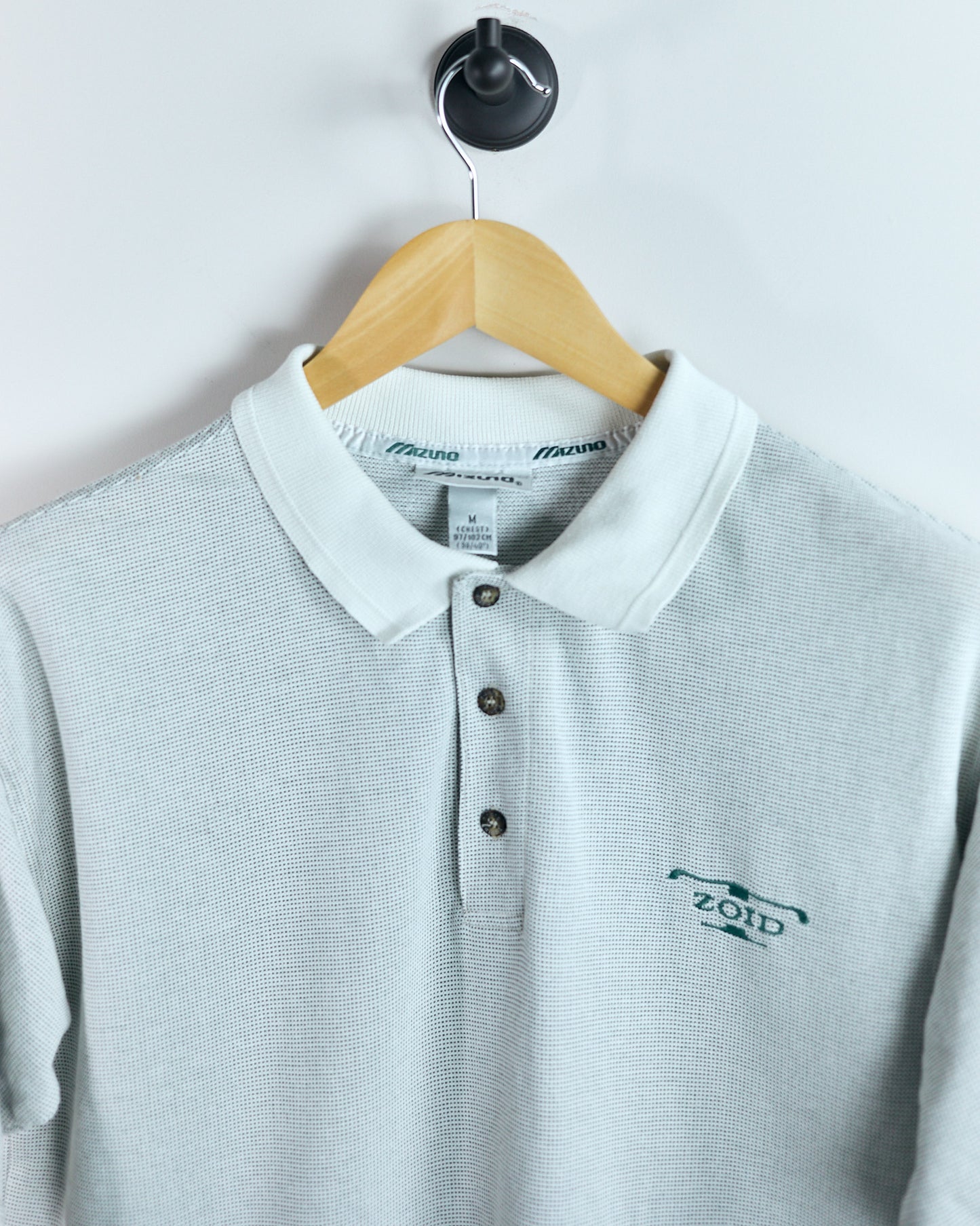 90s Mizuno (super rare) T-Zoid, White/Black Polo (M)