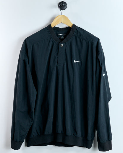 90s Nike Golf Black Button Up Windbreaker (L)