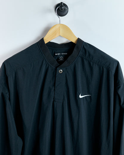 90s Nike Golf Black Button Up Windbreaker (L)