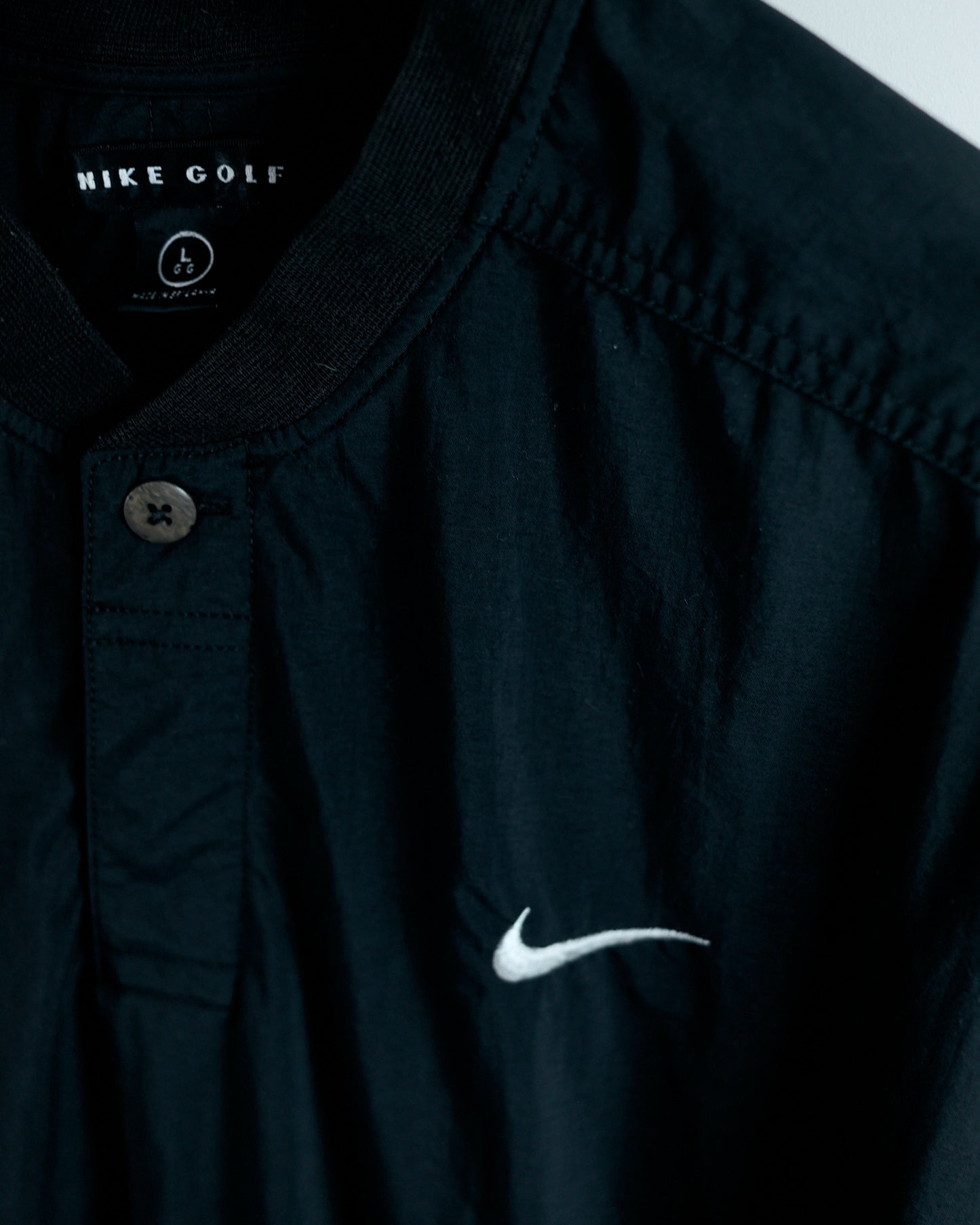 90s Nike Golf Black Button Up Windbreaker (L)