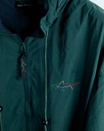 90s Greg Norman Dark Green Full Zip Windbreaker (M)