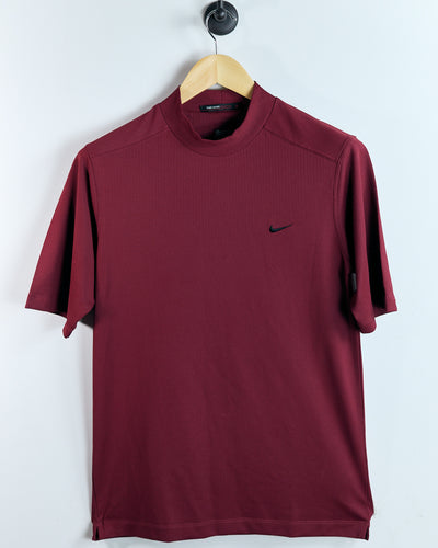 90s Tiger Woods Sunday Red Mock Neck Dri-Fit T-Shirt (S)