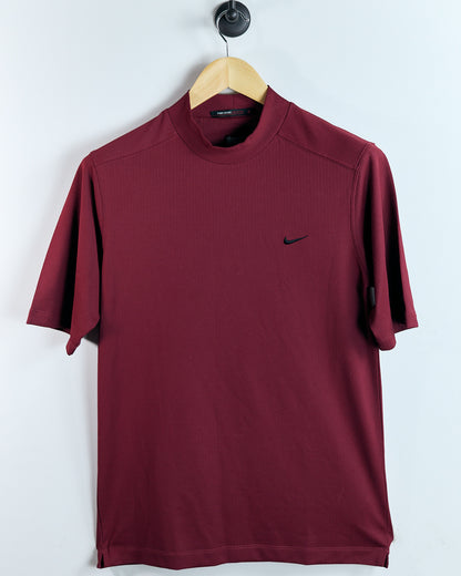 90s Tiger Woods Sunday Red Mock Neck Dri-Fit T-Shirt (S)