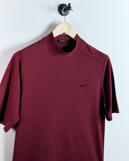 90s Tiger Woods Sunday Red Mock Neck Dri-Fit T-Shirt (S)