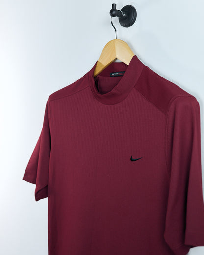 90s Tiger Woods Sunday Red Mock Neck Dri-Fit T-Shirt (S)