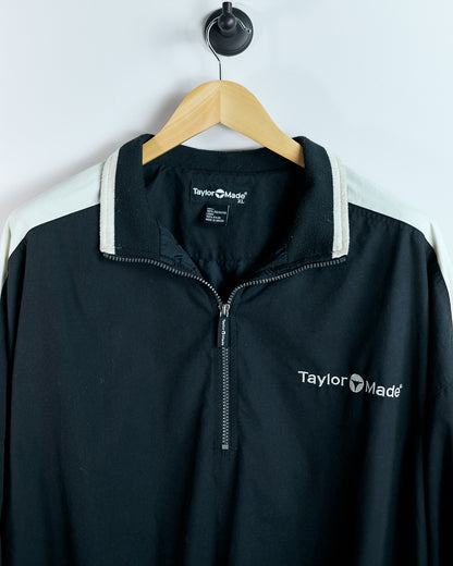 90s TaylorMade Black/White Quarter Zip Windbreaker Jacket (XL)