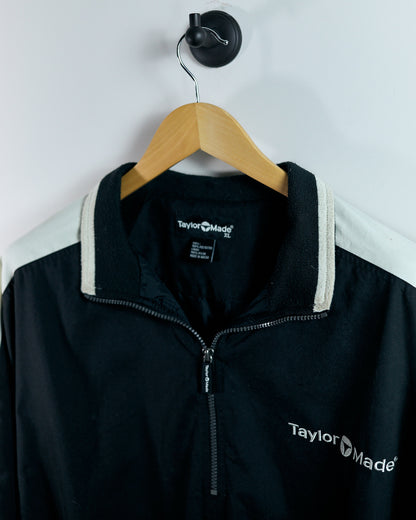 90s TaylorMade Black/White Quarter Zip Windbreaker Jacket (XL)