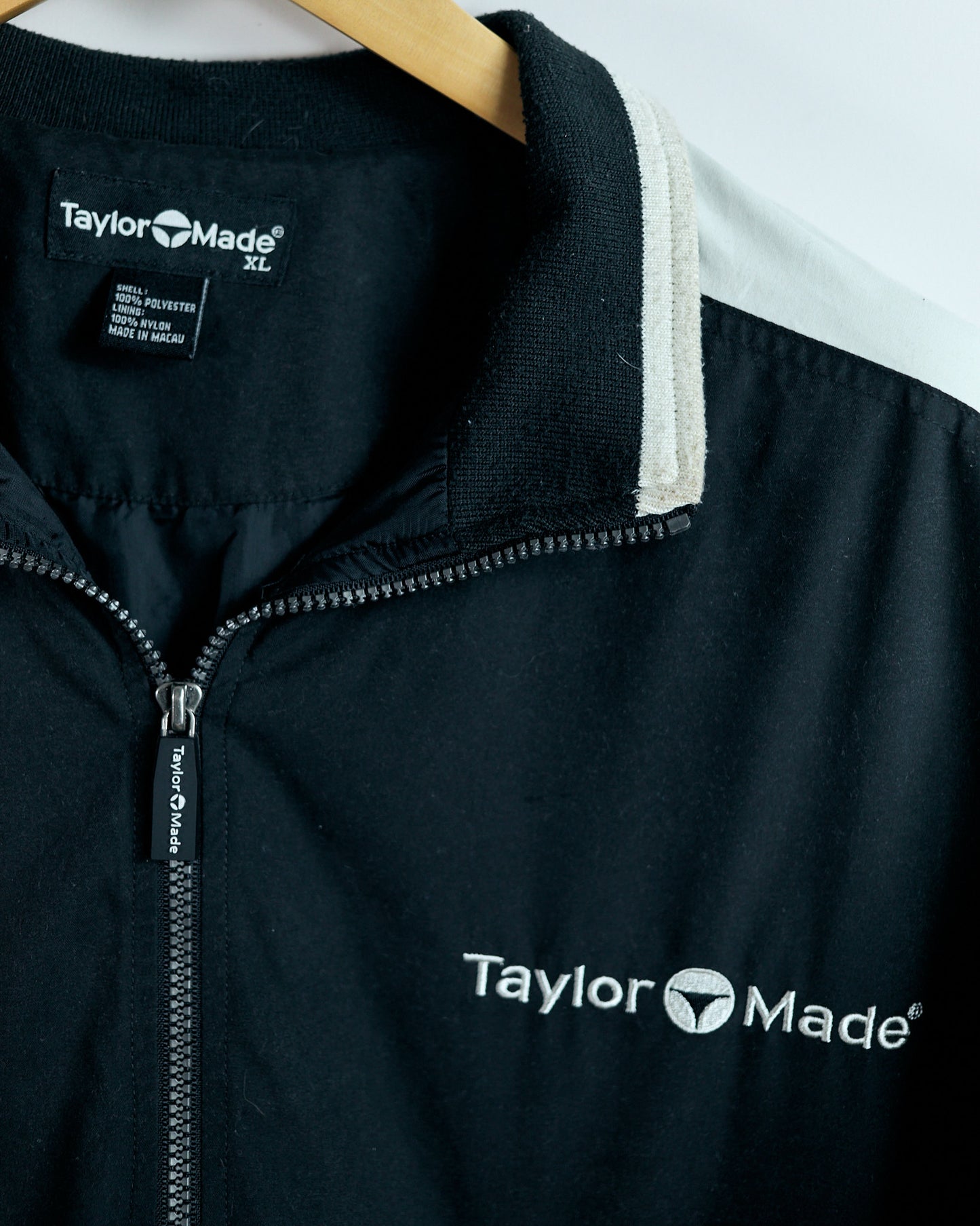 90s TaylorMade Black/White Quarter Zip Windbreaker Jacket (XL)