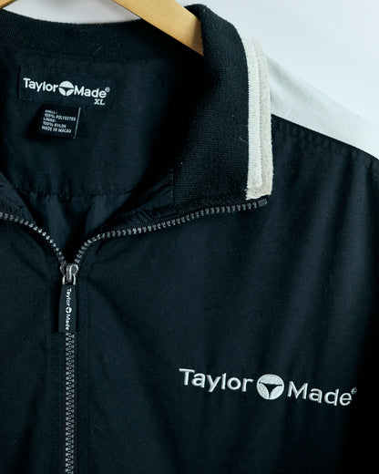 90s TaylorMade Black/White Quarter Zip Windbreaker Jacket (XL)