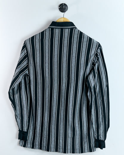90s Titleist Black/White Striped Long Sleeve Polo (L)