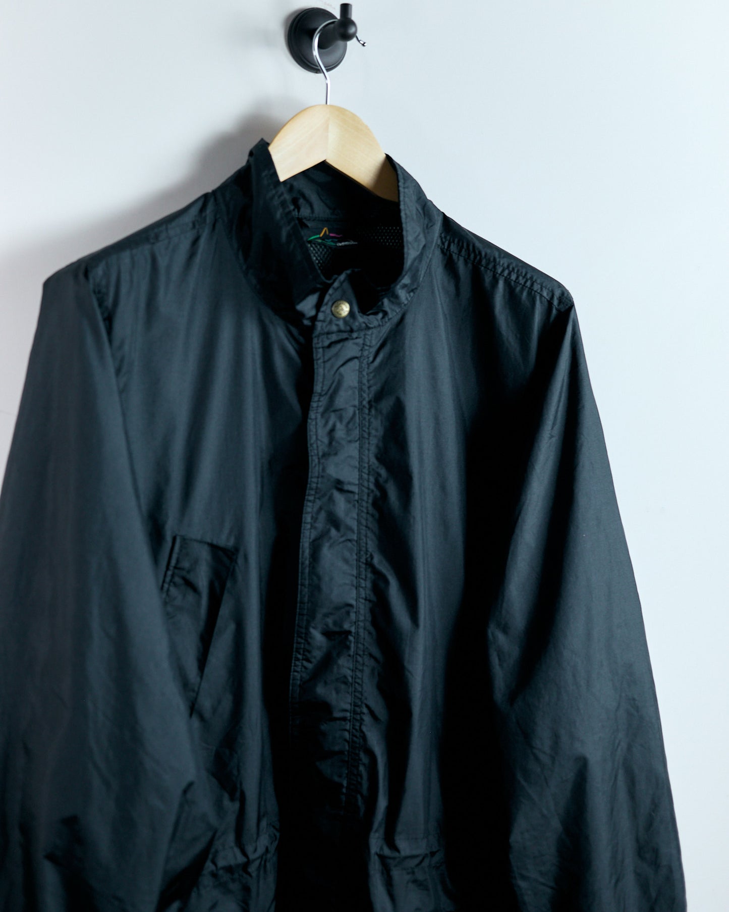 90s Reebok x Greg Norman Collab, Black Full Double Zip Waterproof jacket (L)