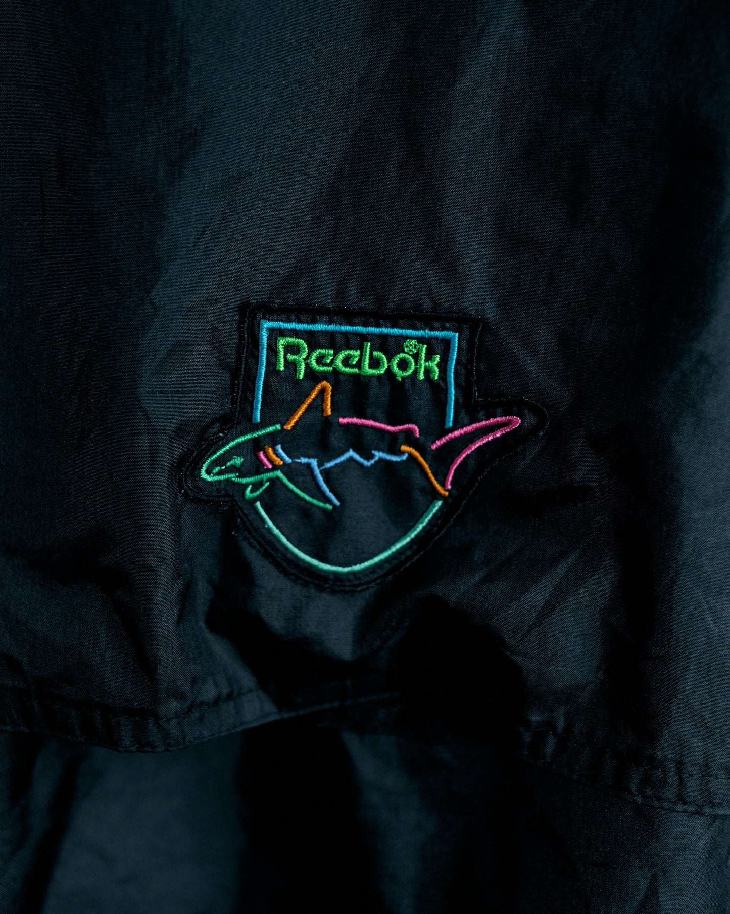 90s Reebok x Greg Norman Collab, Black Full Double Zip Waterproof jacket (L)