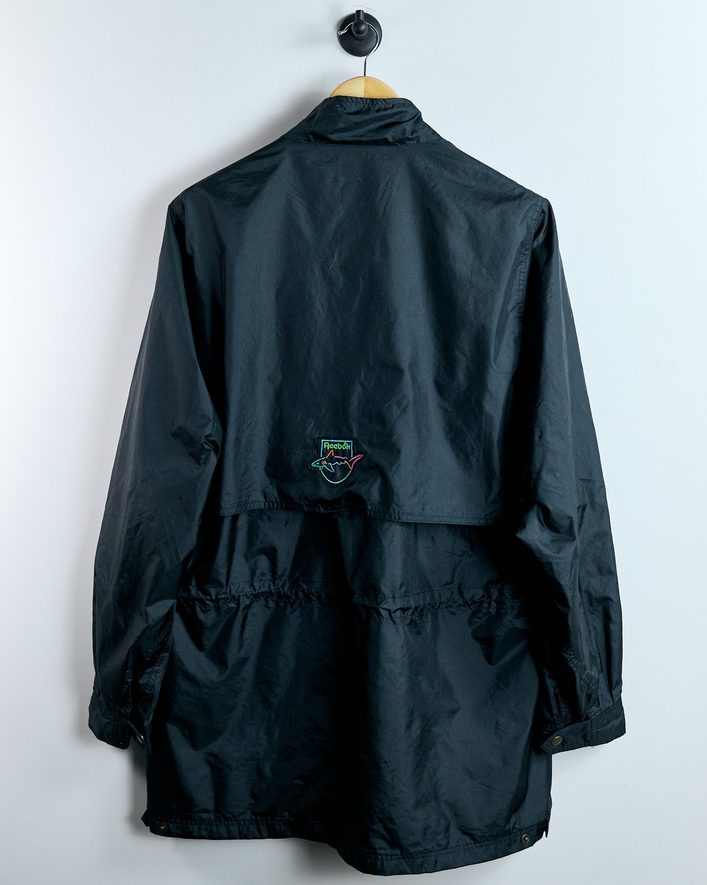 90s Reebok x Greg Norman Collab, Black Full Double Zip Waterproof jacket (L)