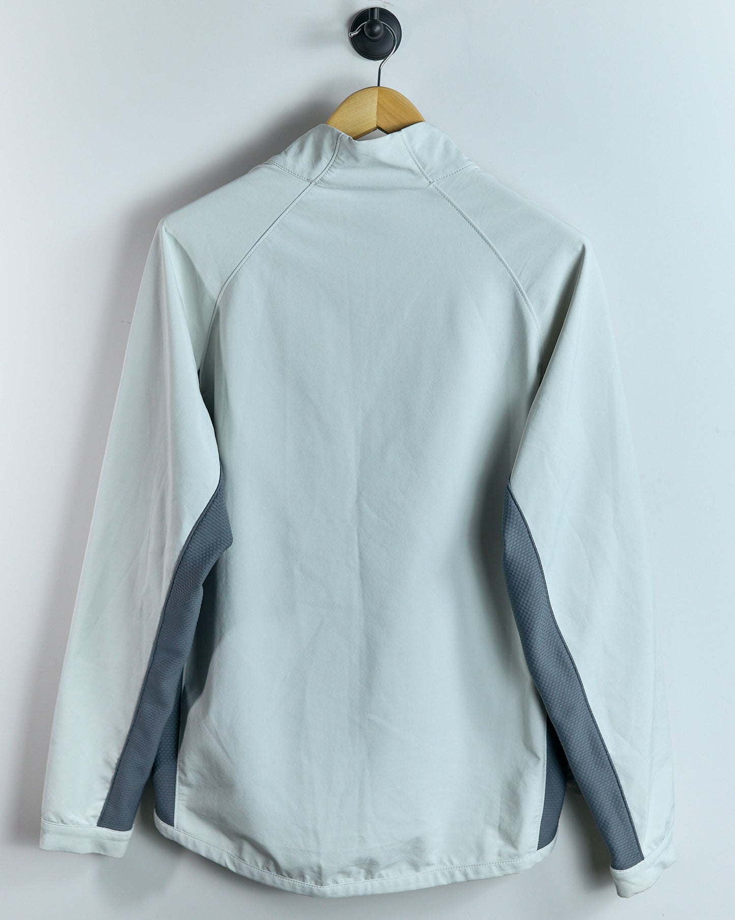 00s Nike Shield Logo Cream Quarter Zip Clima-Fit Windbreaker Jacket (L)