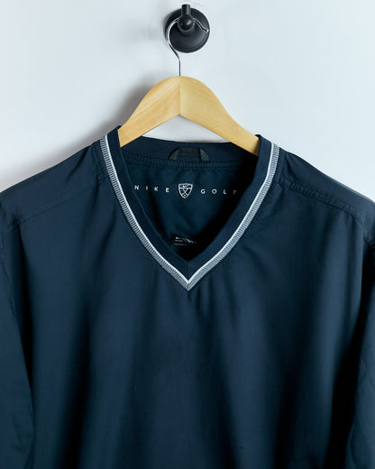 90s Nike Golf Navy Blue V Neck Windbreaker (L)