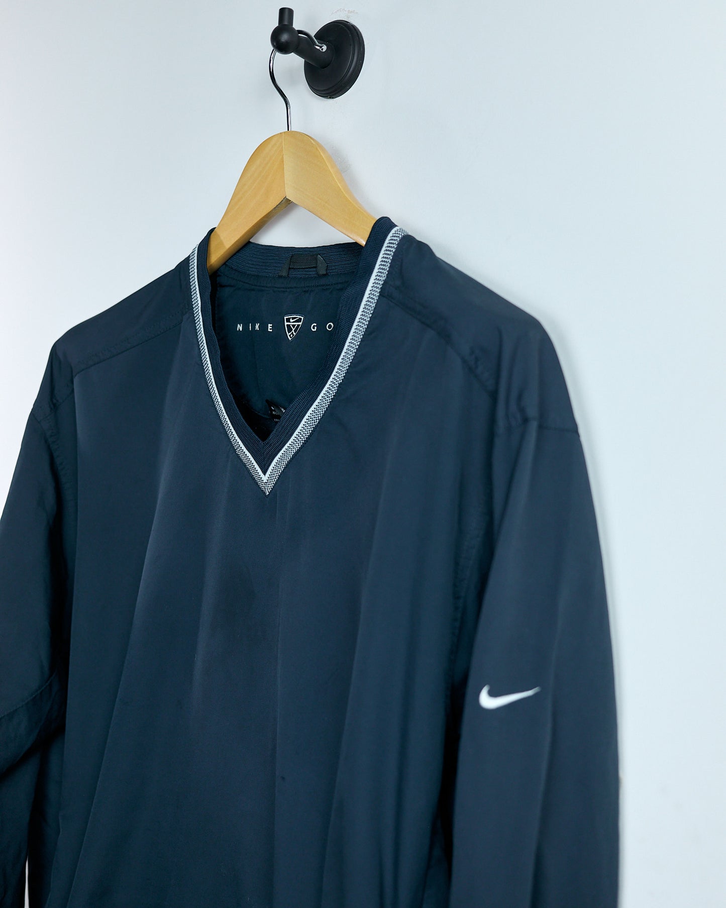 90s Nike Golf Navy Blue V Neck Windbreaker (L)