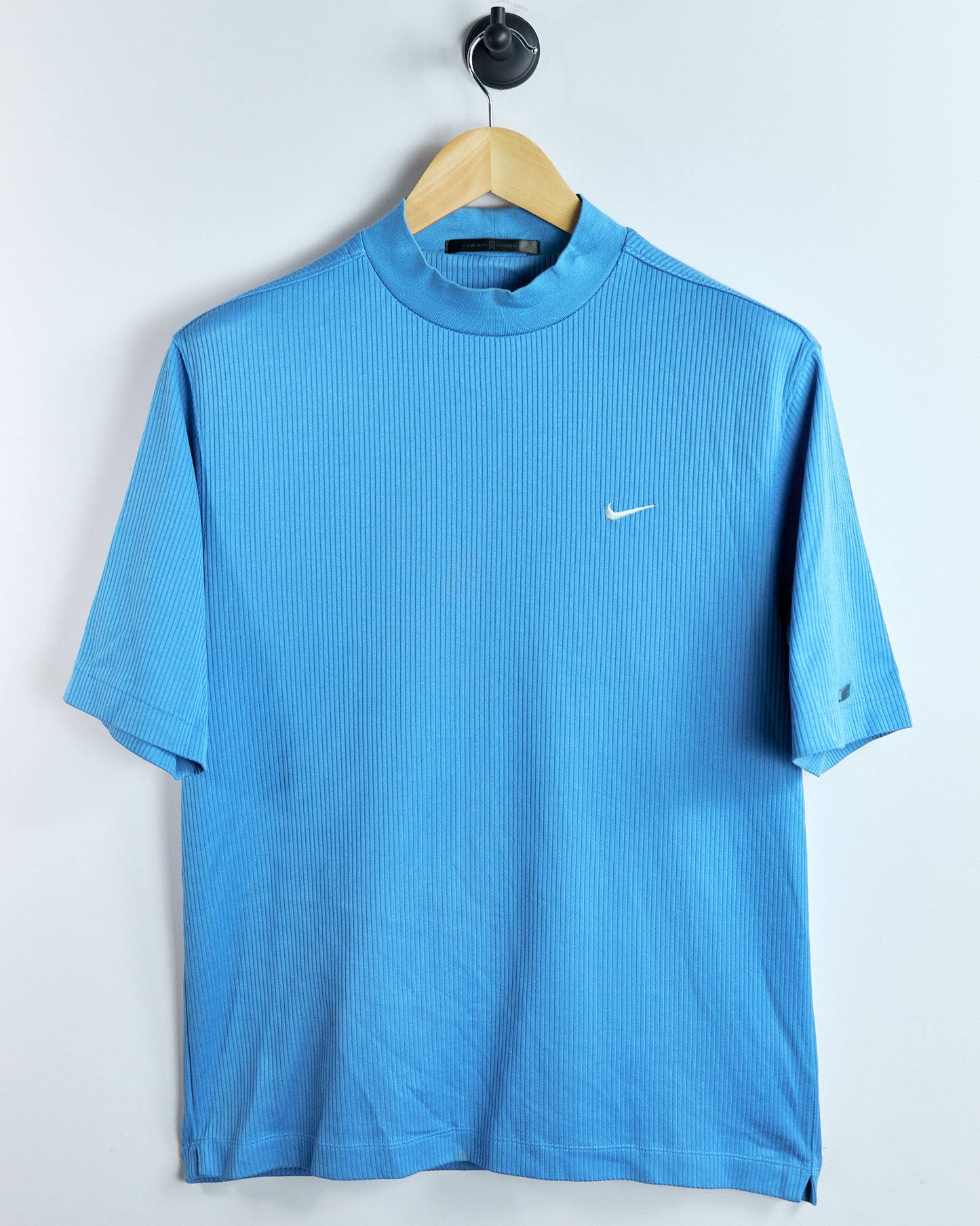 90s Tiger Woods Nike golf Baby Blue mock neck Dri-Fit T-Shirt (M)