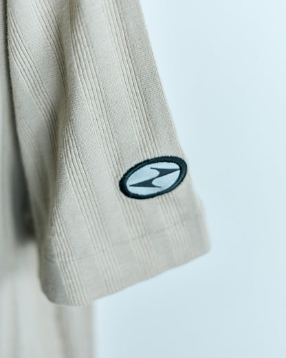 90s Tiger Woods Yin Yang, Beige Polo, with detailed weave and logo (M)