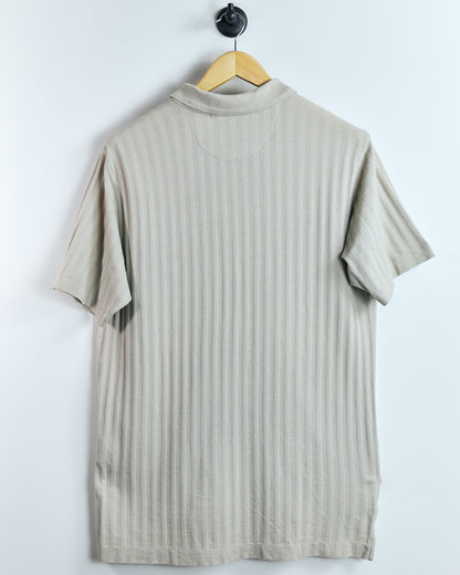 90s Tiger Woods Yin Yang, Beige Polo, with detailed weave and logo (M)