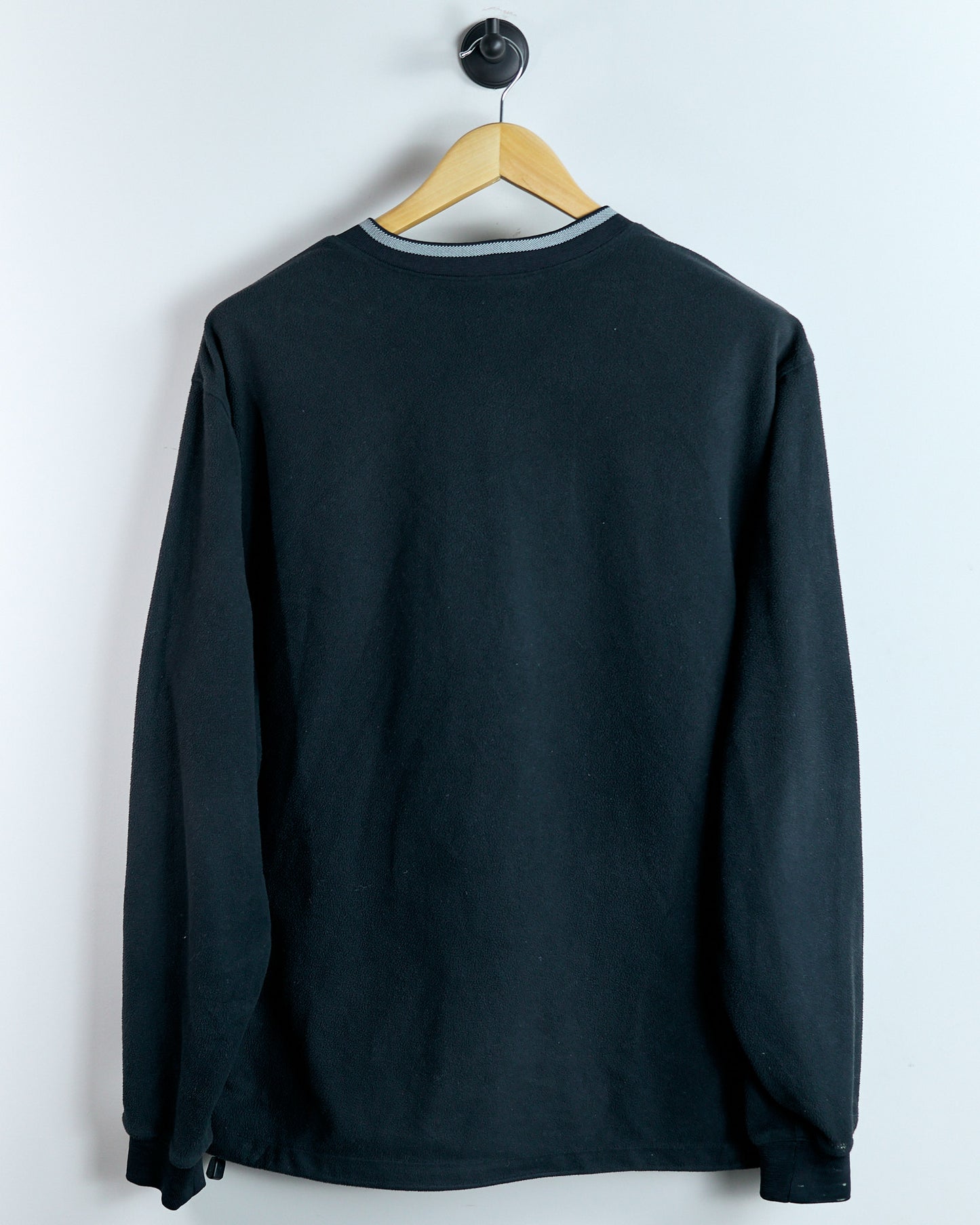 90s Nike Shield Logo Black Therma-Fit V Neck Jumper (L)