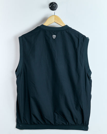 90s Nike Shield Logo Black Reversible V-Neck windbreaker gilet (S)