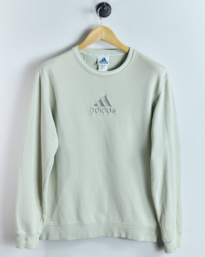 90s Adidas Cream Crew Neck Jumper (S)