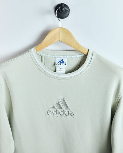 90s Adidas Cream Crew Neck Jumper (S)