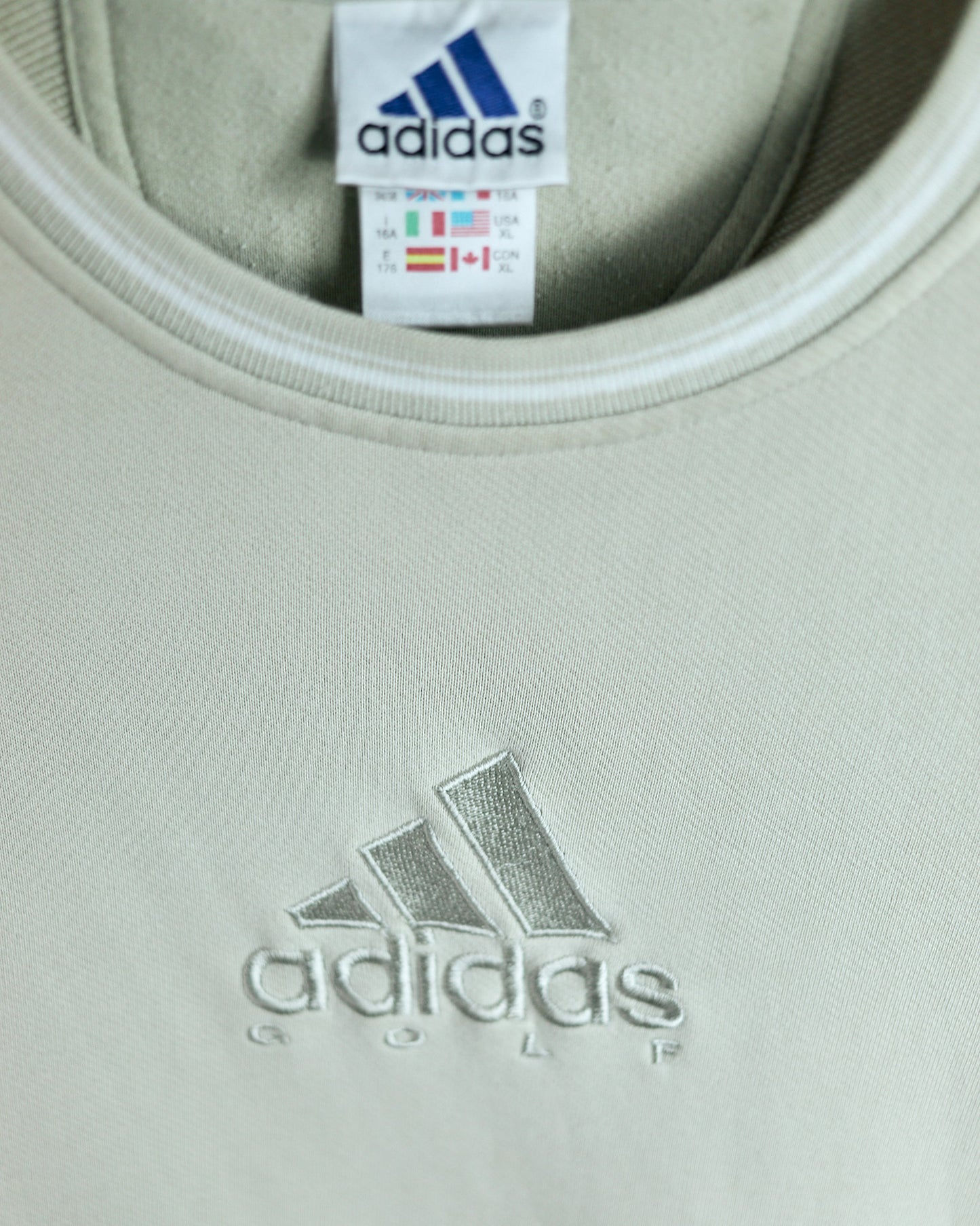 90s Adidas Cream Crew Neck Jumper (S)