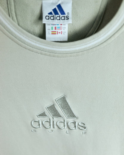 90s Adidas Cream Crew Neck Jumper (S)