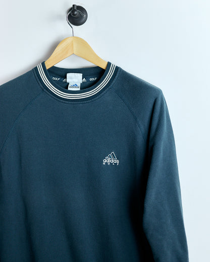 90s Adidas Blue Crew Neck Jumper (L)