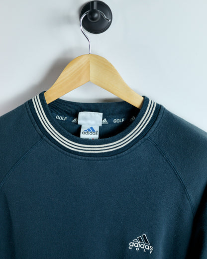90s Adidas Blue Crew Neck Jumper (L)