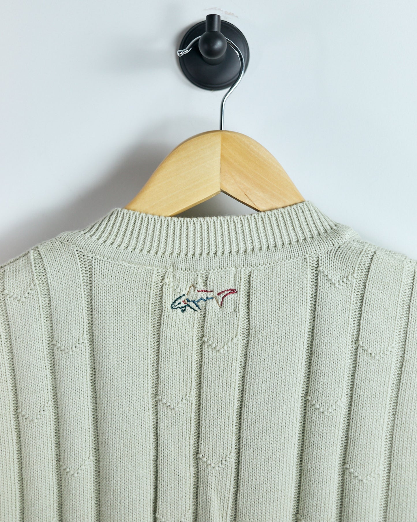 90s Greg Norman Beige Knitted V Neck Vest (XL)