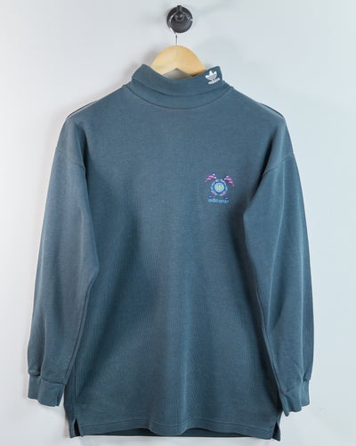 90s Adidas Golf Dark Green/Grey Long Sleeve Turtle Neck (M)
