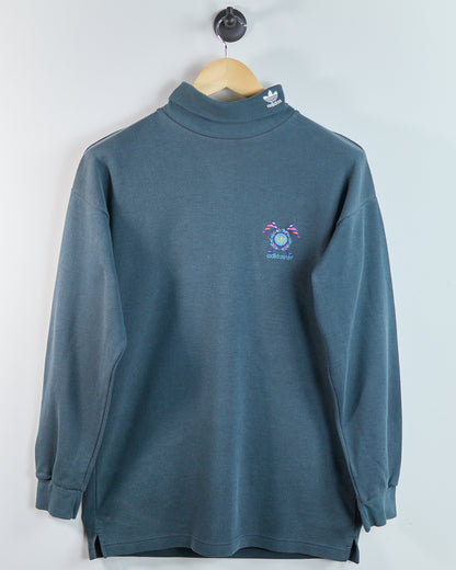 90s Adidas Golf Dark Green/Grey Long Sleeve Turtle Neck (M)