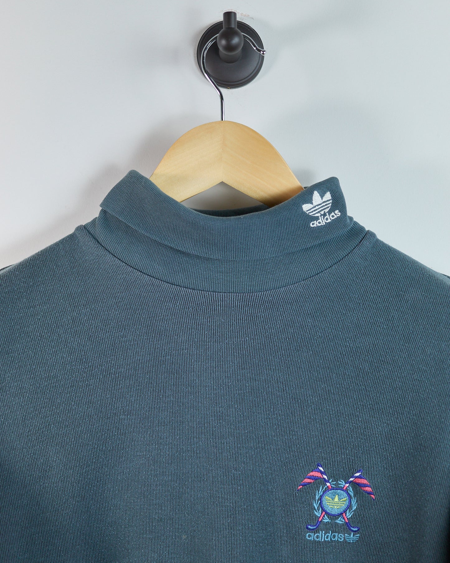 90s Adidas Golf Dark Green/Grey Long Sleeve Turtle Neck (M)