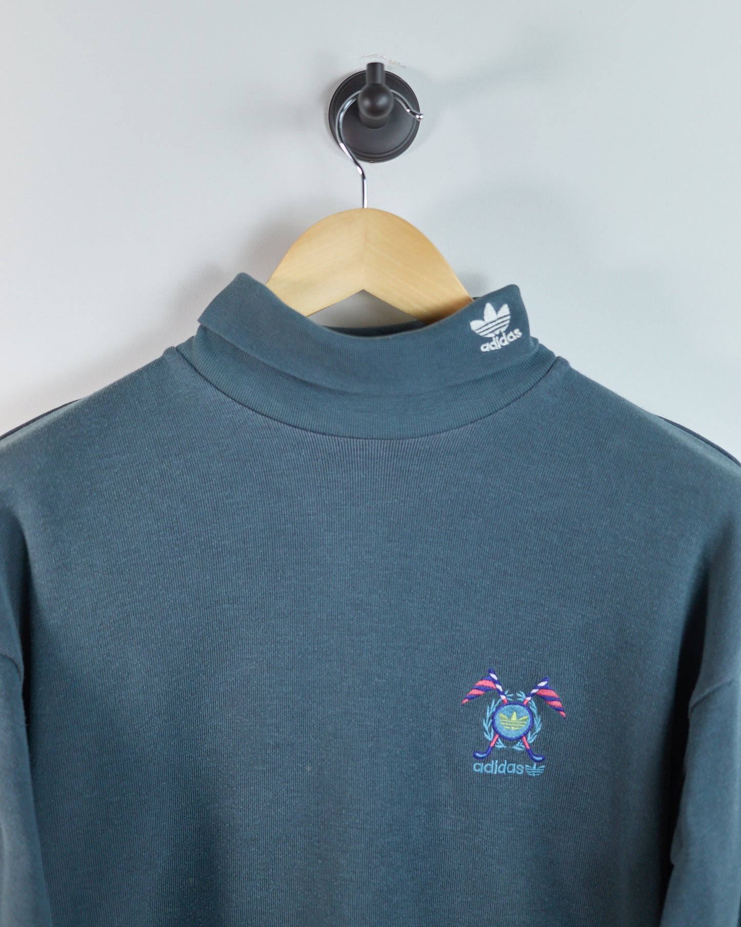 90s Adidas Golf Dark Green/Grey Long Sleeve Turtle Neck (M)