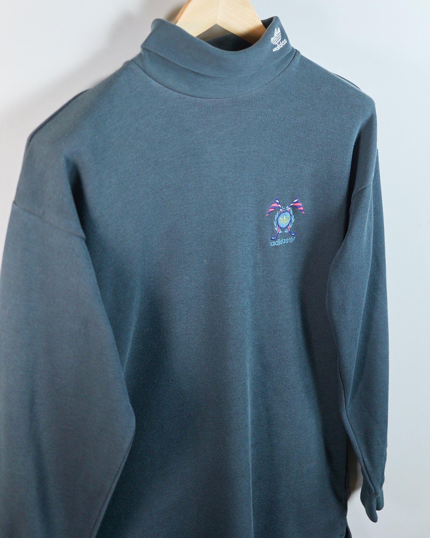 90s Adidas Golf Dark Green/Grey Long Sleeve Turtle Neck (M)