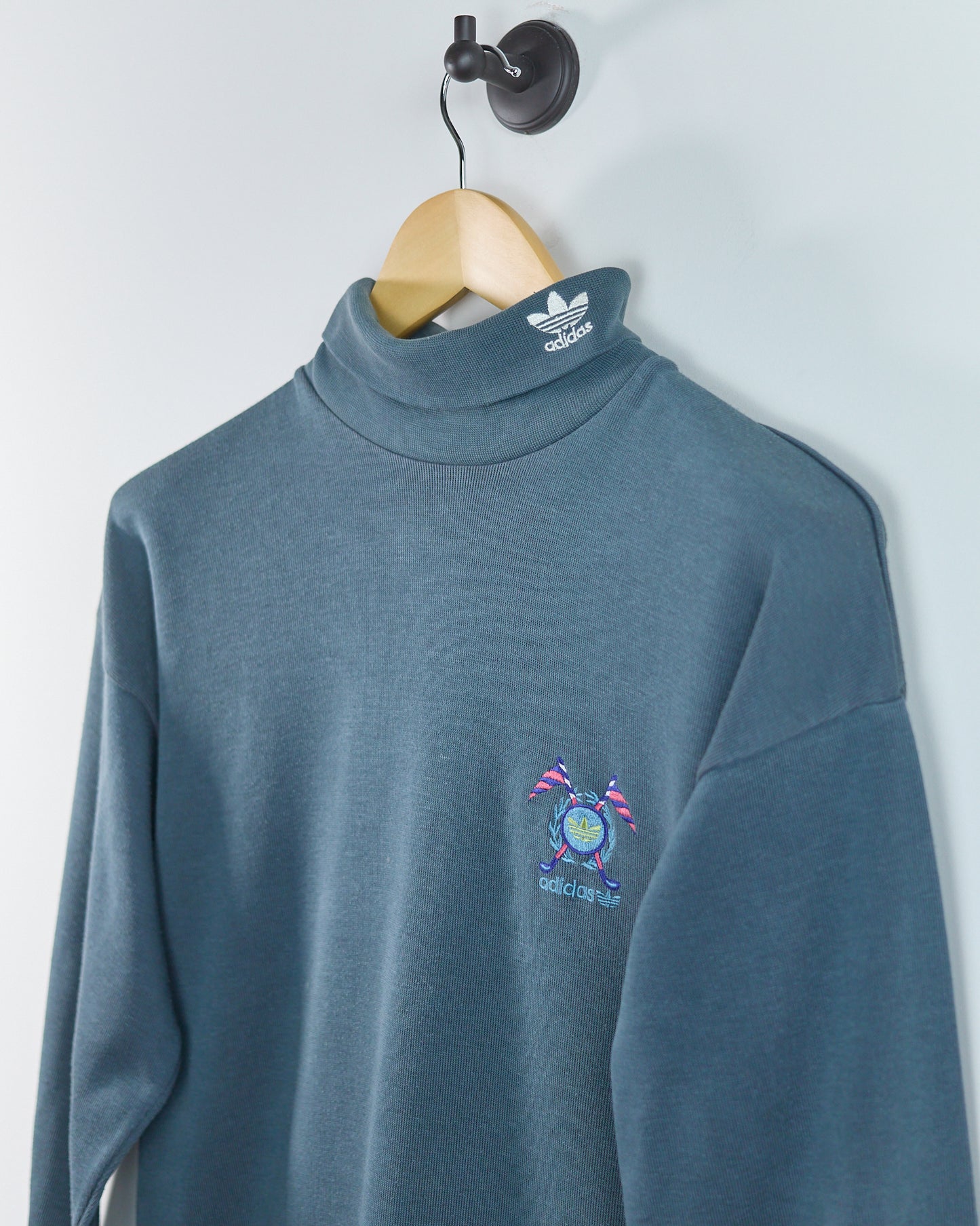 90s Adidas Golf Dark Green/Grey Long Sleeve Turtle Neck (M)